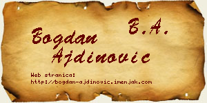 Bogdan Ajdinović vizit kartica
